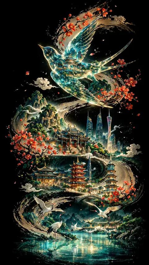 Calligraphic City Impression Poster preview image 1