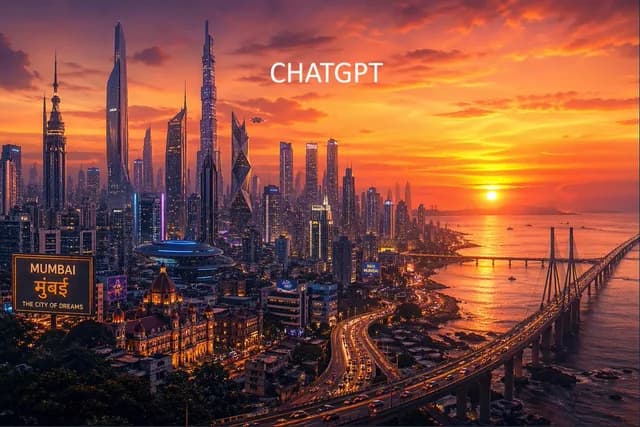 未来派孟买日落天际线 preview image 1