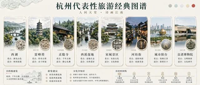 杭州旅游信息图海报 preview image 1