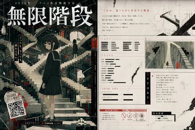 超现实的无限楼梯动漫海报 preview image 1