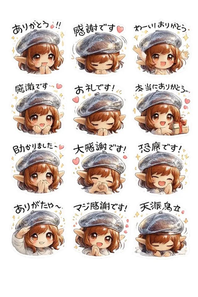 精灵女孩感谢贴纸 preview image 1
