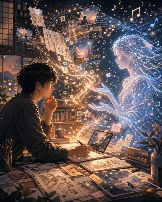 夜晚的艺术家和空灵缪斯 preview image 1