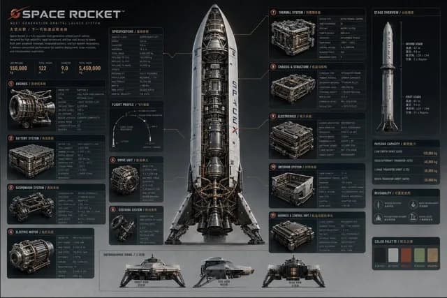 先进技术太空火箭海报 preview image 1