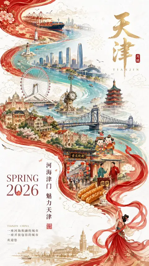 天津市宣传海报提示 preview image 1