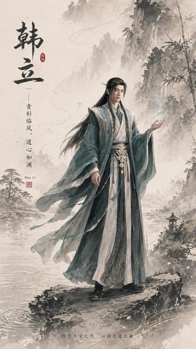 水墨韩立角色海报 preview image 1