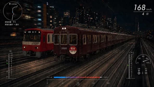 夜间火车赛车 HUD 场景 preview image 1