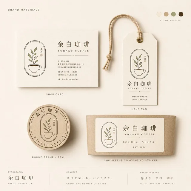 洋白咖啡品牌材料板 preview image 1