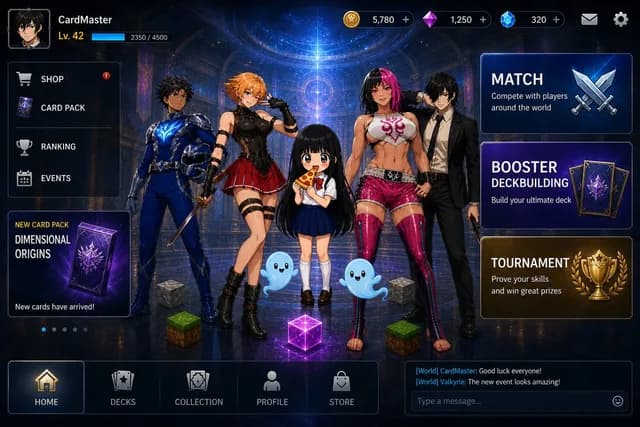 动漫卡牌游戏大厅 UI preview image 1