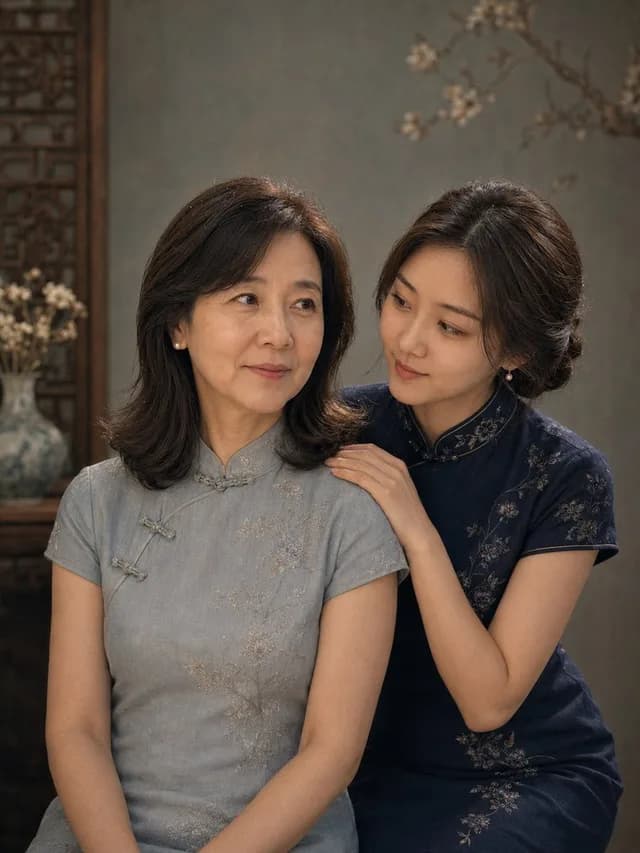 复古旗袍母女肖像 preview image 1