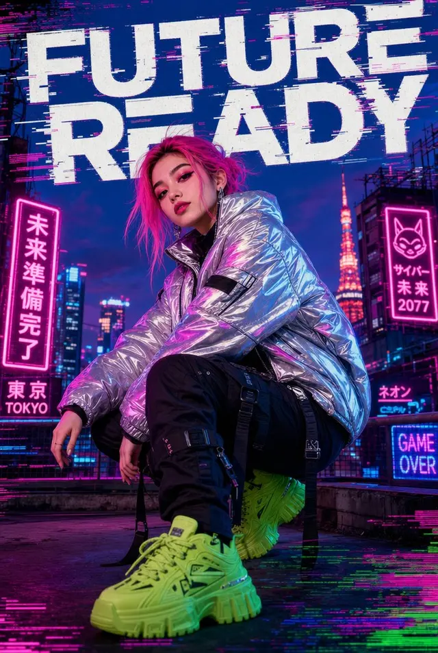 赛博朋克未来时尚海报 preview image 1