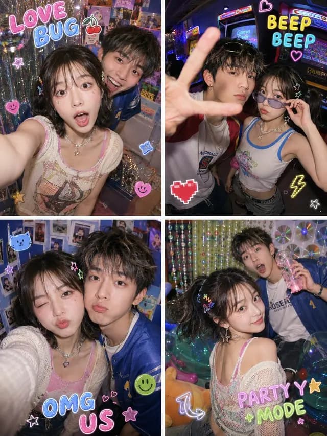 Y2K 鱼眼 2x2 照片亭拼贴 preview image 1