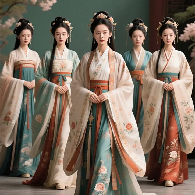 五位汉服贵族女性肖像 preview image 1
