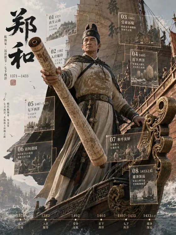 郑和3D历史档案海报 preview image 1