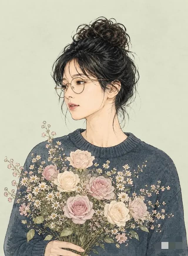 三木风格线条艺术肖像 preview image 1