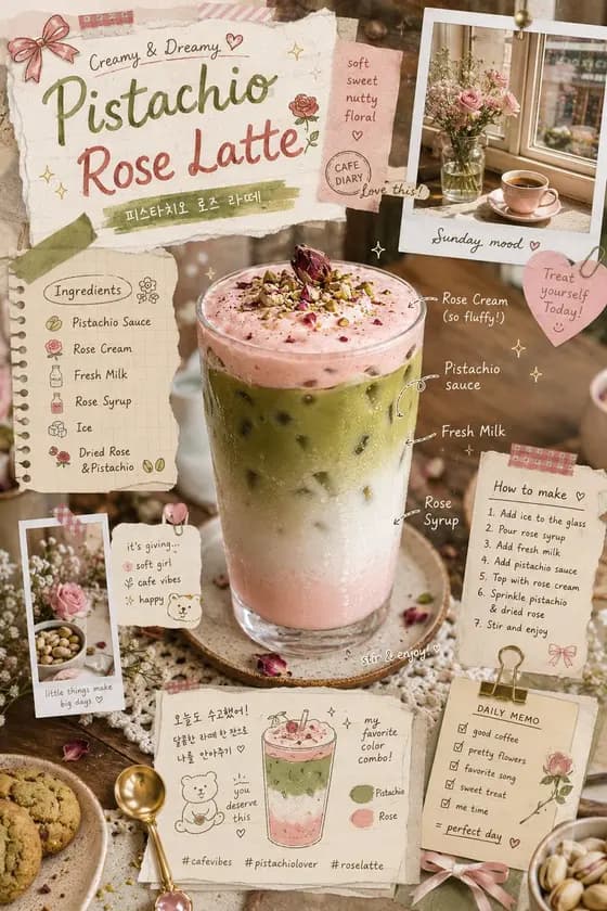 Whimsical Retro Cafe Scrapbook Poster preview image 1