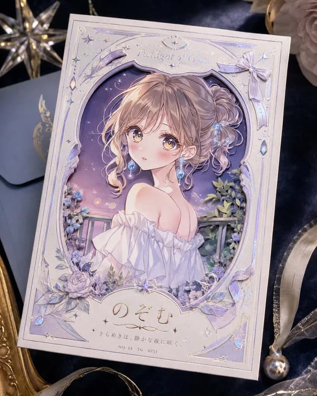 烫金动漫明信片设计 preview image 1