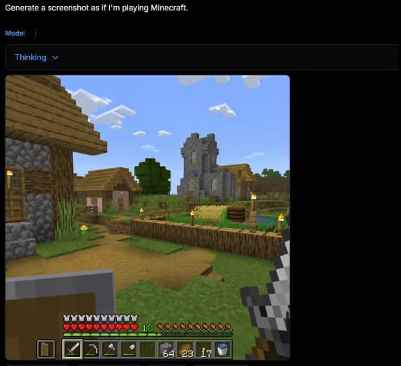 AI 生成器 UI 中的 Minecraft 游戏 preview image 1