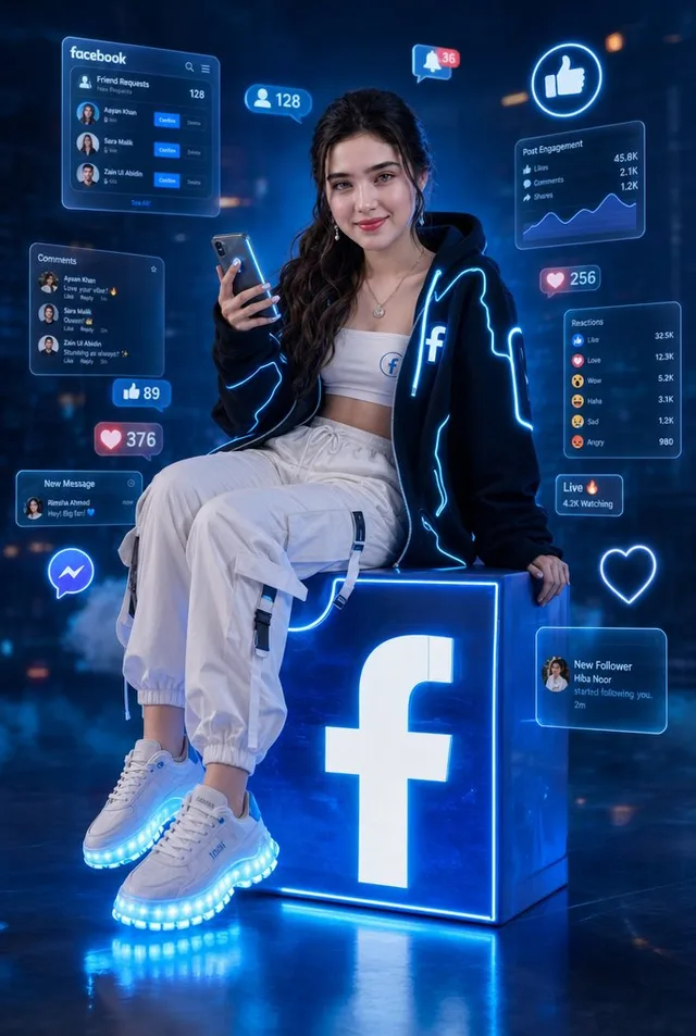 霓虹灯 Facebook 影响者肖像 preview image 1