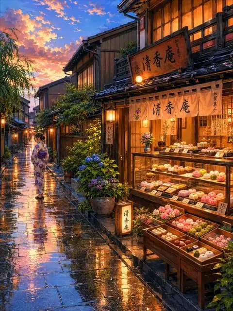 舒适的夜晚日式甜点店 preview image 1