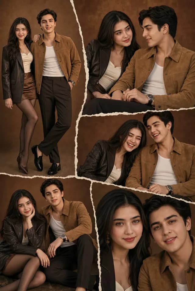 Brown Editorial Couple Collage preview image 1