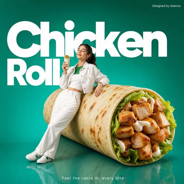 极简鸡肉卷广告 preview image 1