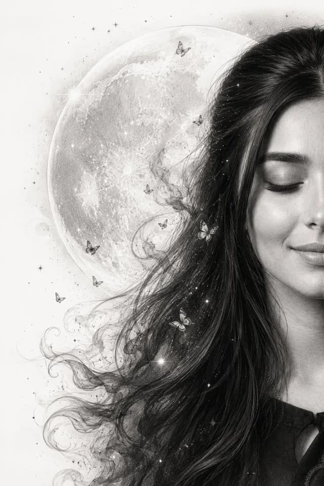 Graphite Pencil Celestial Portrait preview image 1