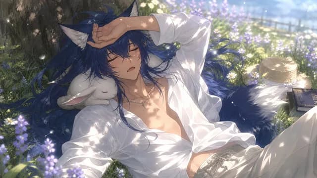 狼男孩夏季草地午睡 preview image 1