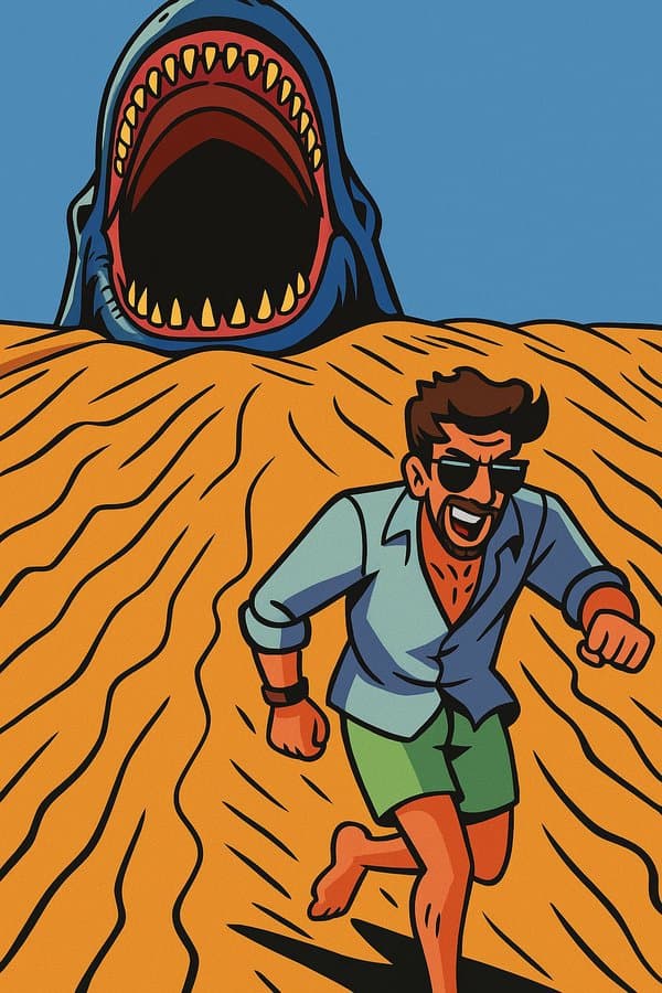 Illustration in the style of 1990s American cartoon stop-motion animation