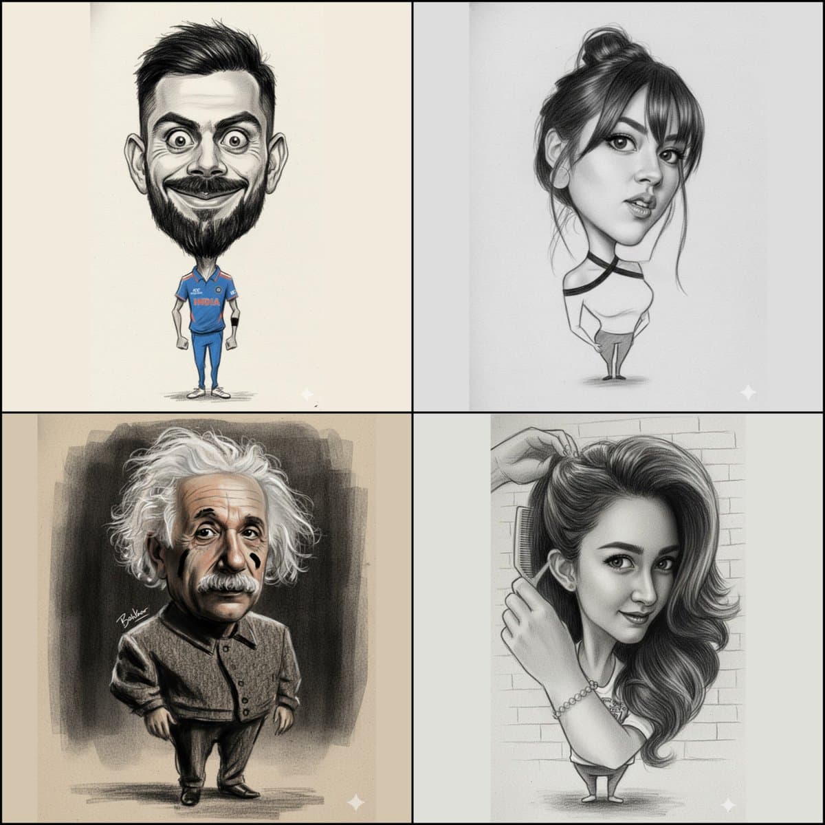 ペンシルスタイルのデフォルメイラスト