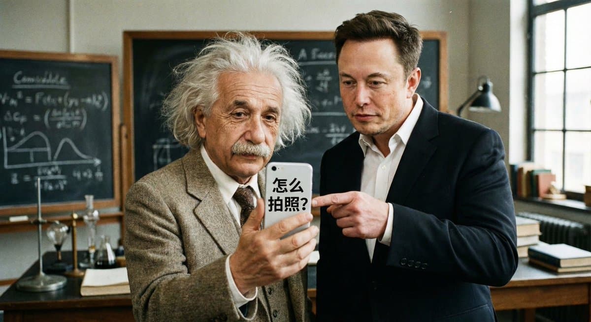 Musk enseigne à Einstein à prendre des photos