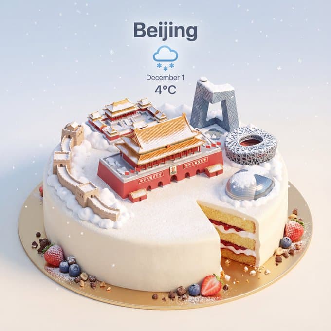 Cake shaped like a city landmark