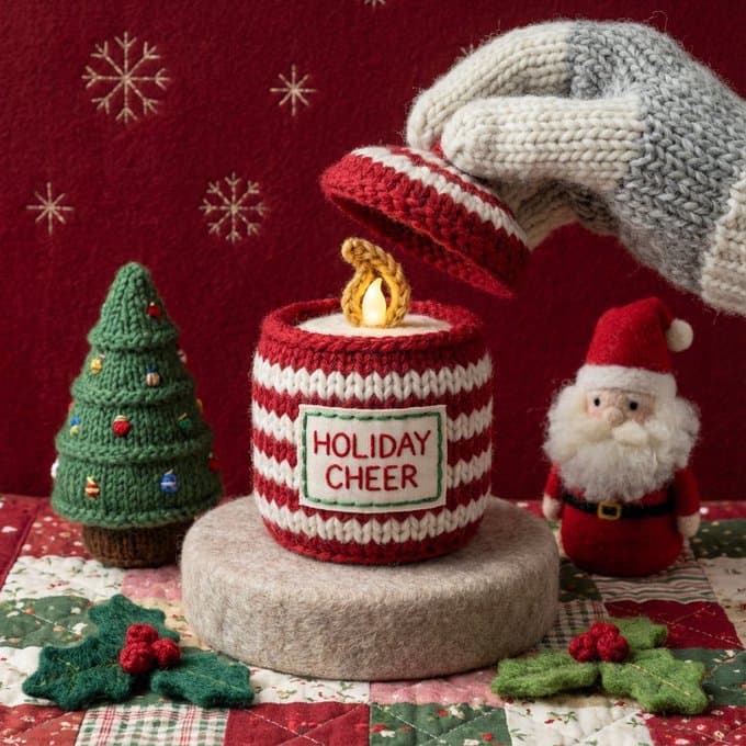 Handcrafted miniature world of plush textiles