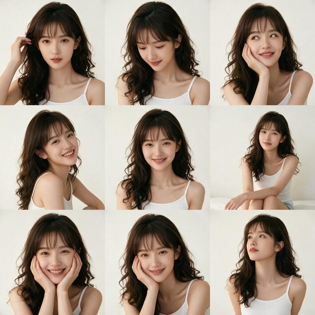 Nine-grid portrait poses