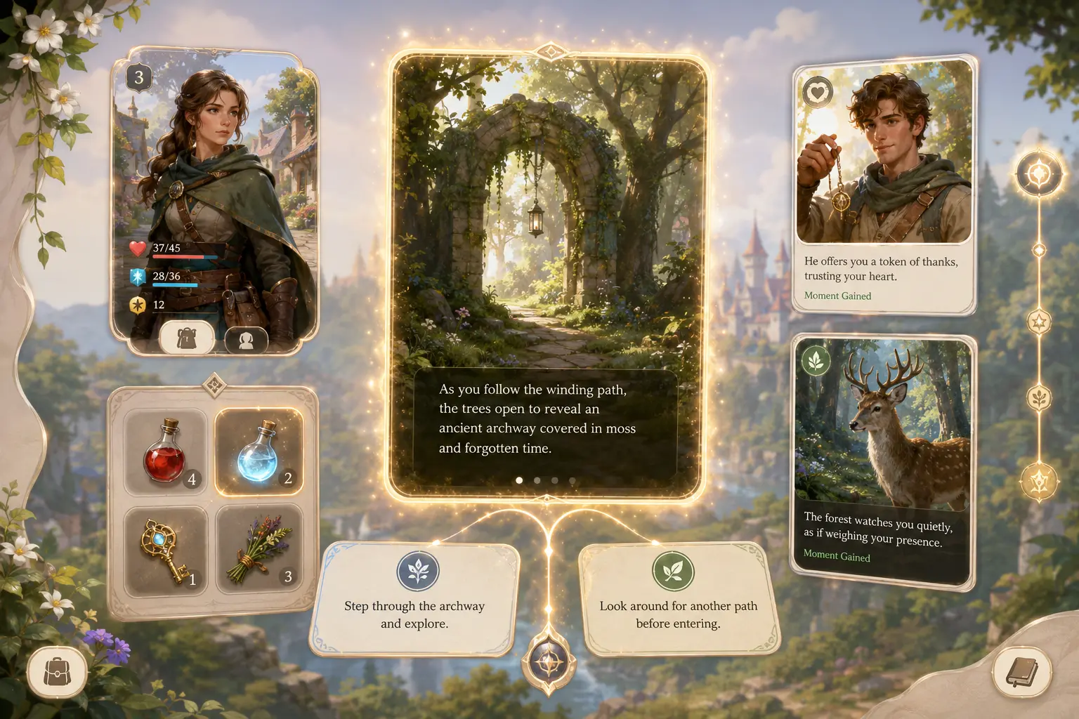 Real-time game scene cards example created with Nano Banana 2 Lite API