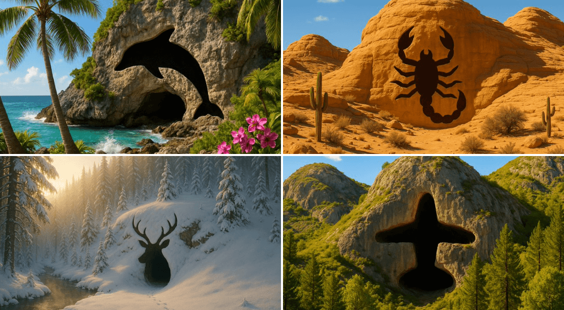 Forma dell'ingresso della grotta paesaggistica